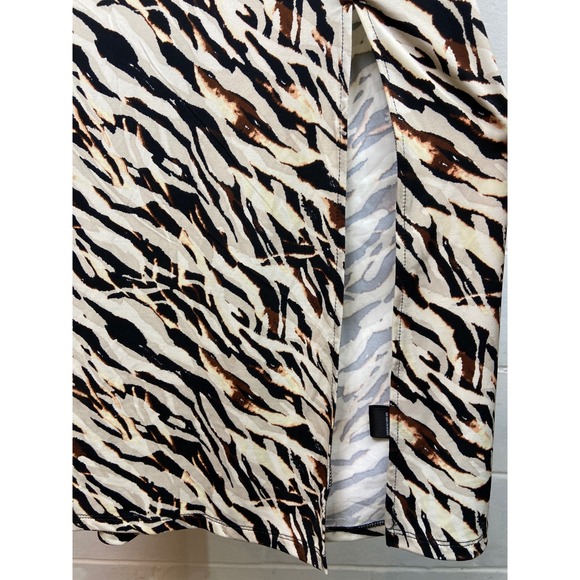 Torrid Maxi Dress Studio Knit Watercolor Zebra Print‎ Long Sleeve Size (0) 12/L - Picture 7 of 9
